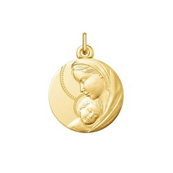 Medalla Oro 9kts Virgen Con Niño Argyor MRM 16mm (9)1269003-16mm Mate