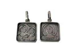 Medalla Plata Arior 1,4x1,4cm 1060568PU Escapulario Cuadrado Virgen Jesus