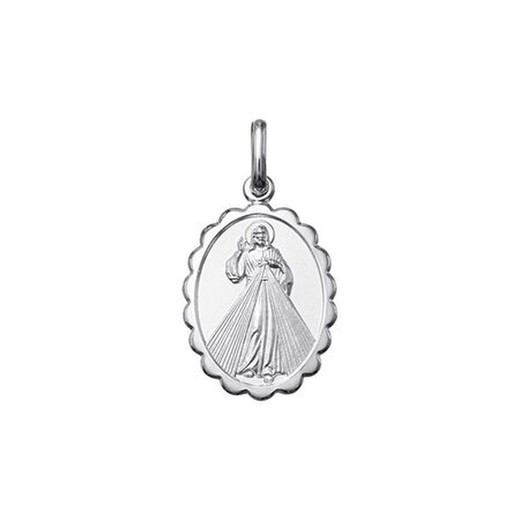 Medalla Plata Cristo De Misericordia Argyor MRM 16x12mm (AG)1007477 Oval Bisel Redondeado