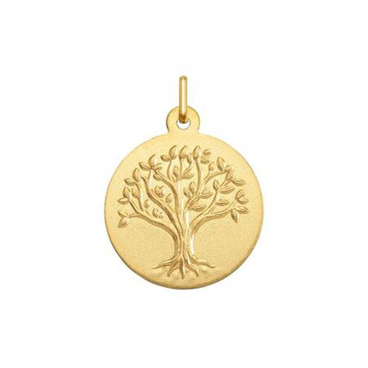 Medalla Plata Dorada Arbol De La Vida. Argyor MRM 18mm (AG)1604466MD Mate