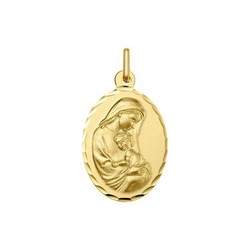 Medalla Plata Dorada Virgen Con Niño Argyor MRM 20X14mm (AG)1609285D Oval