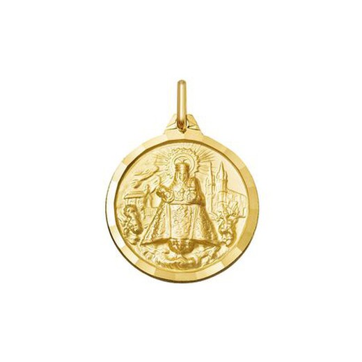 Medalla Plata Dorada Virgen Covadonga Argyor MRM 18mm (AG)1000222D Bisel