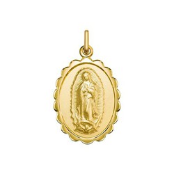 Medalla Plata Dorada Virgen Guadalupe Argyor MRM 16mm (AG)1007255D-16mm Bisel