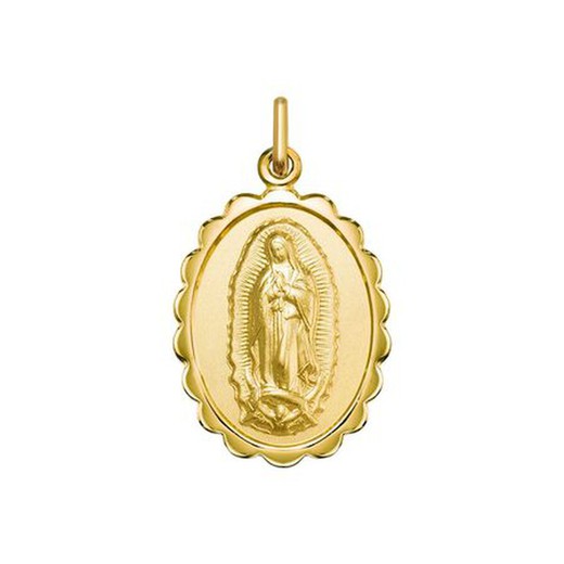 Medalla Plata Dorada Virgen Guadalupe Argyor MRM 21mm (AG)1007255D-21mm Bisel