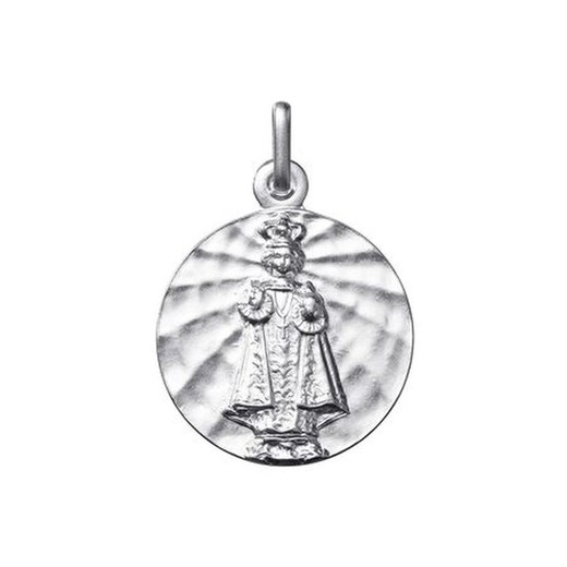 Medalla Plata Niño Jesús De Praga Argyor MRM 14mm (AG)0141939-14mm Brillo