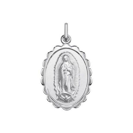 Medalla Plata Virgen De Guadalupe Argyor MRM 12mm (AG)1007255-12mm Bisel Redondeado