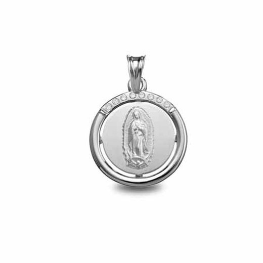 Medalla Plata Virgen De Guadalupe Argyor MRM 20mm (AG)1801255 Bisel Circonitas