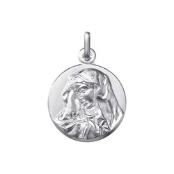 Medalla Plata Virgen Dolorosa Argyor MRM 17mm (AG)0140506-17mm Brillo