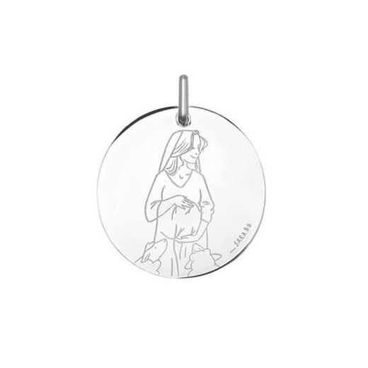 Medalla Plata Virgen Embarazada Argyor MRM 16mm (AG)1962072-16mm Grabado