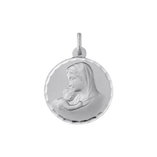 Medalla Plata Virgen Niña Argyor MRM 18mm (AG)1604235N Bisel Facetado