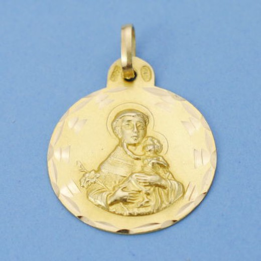Heilige Antonius gouden medaille 18kts 21mm 26000725