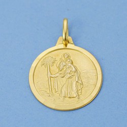 Medaglia d'oro San Cristoforo 18kts 18mm 26000720