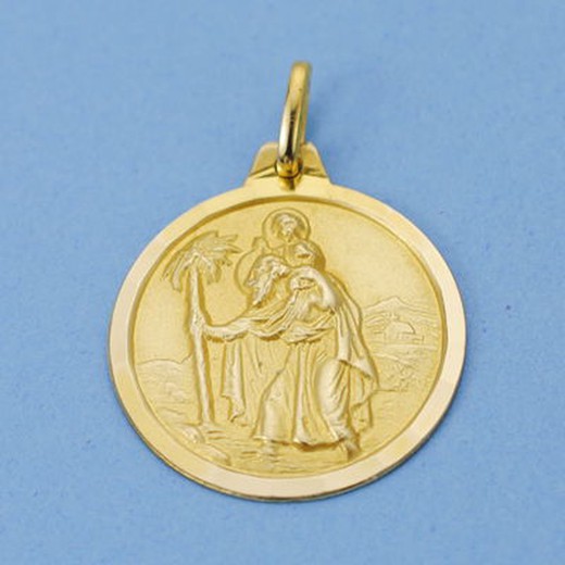 Saint Christopher gouden medaille 18kts 20mm 26000721