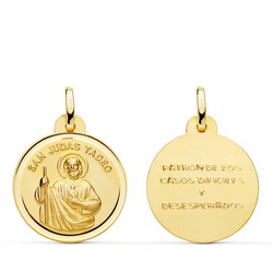 San Judas Tadeo Goldmedaille 18 Karat Lünette 20 mm P8080-120