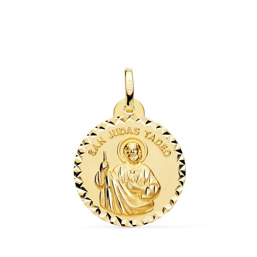 Medaglia San Judas Tadeo incrociata in oro 18kt 20mm P8080-920