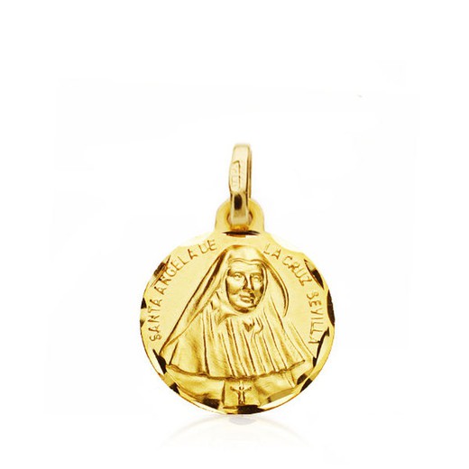 Χρυσό μετάλλιο Αγίας Άντζελας του Σταυρού 18 καρατίων 14 χιλιοστά 07000710