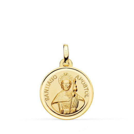 Santiago Apóstol Medaille 18kt Gold Lünette 18mm P2880-118