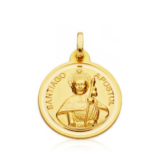 Medalla Santiago Apóstol Oro 18kts Bisel 22mm P2880-122