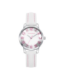 Pack Reloj Viceroy Niña 401216-05 Piel Blanca + Pulsera Nylon Rosa