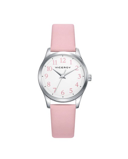 Pack Reloj Viceroy Niña 41132-04 Piel Rosa + Pulsera Nylon Rosa