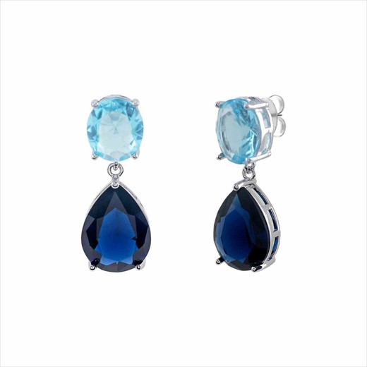 Pendientes Acero Sovrani AV0539 Cristales Azul Y Celeste