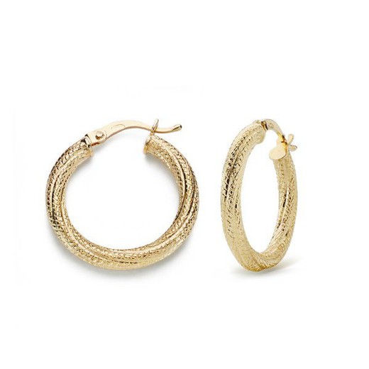 18kts Gold Creole Hoop Earrings 21mm Granillados 07000801