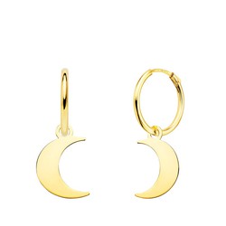 Orecchini a cerchio in oro 18kt con luna 18403-LU