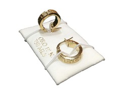 18kts Gold Hoop Earrings 14mm Versace Greca