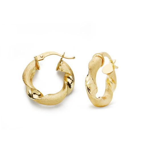 18kts Gold 18mm Twisted Hoop Earrings 07000799