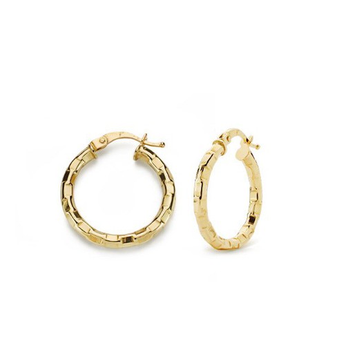 18kts Gold Hoop Earrings of 20mm 07000803