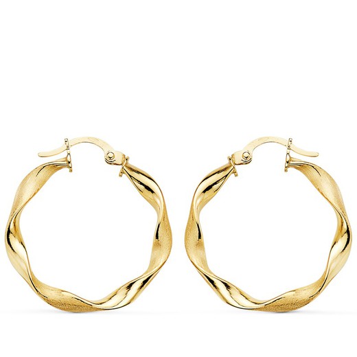 Twisted 25mm 18kts Gold Hoop Earrings 13000181