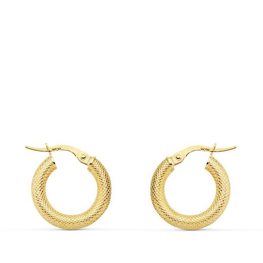 18kts Gold Hoop Earrings Spike 16 X 3 mm 7000786