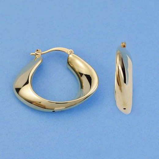 Smooth Hollow 18kts Gold Hoop Earrings 27 X 23 mm 19000186