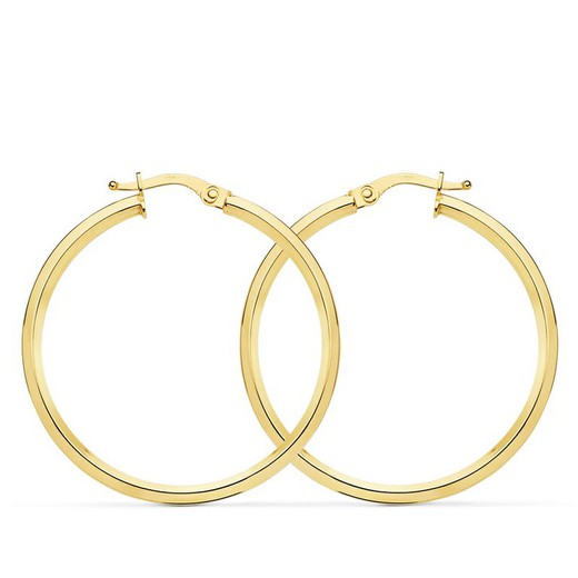 18kts Gold Hoop Earrings Smooth Round 33 X 1.50 mm 25000127