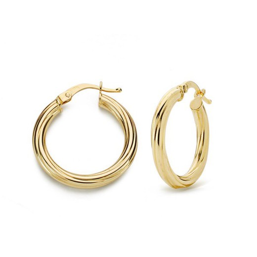 18kts Gold Round Earrings 21mm 07000806