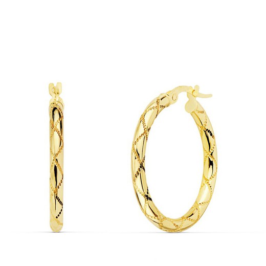 18kts Gold Round Earrings 25 X 2,5 mm 25000129