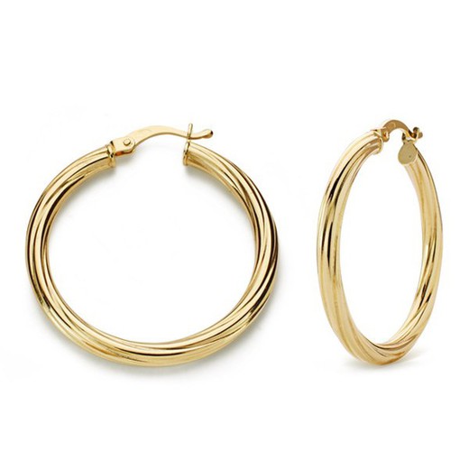 18kts Round Gold Hoop Earrings 29mm 07000807