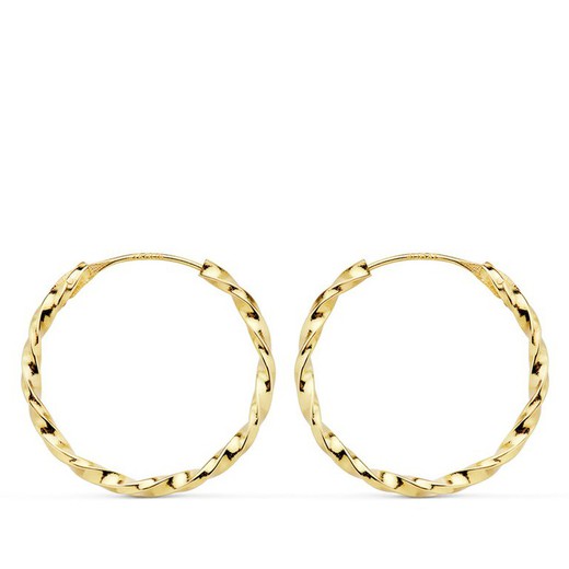 18kt Gold Twisted Hoop Earrings 20x1,5mm 18014