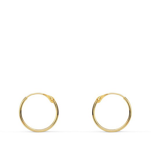 18kts Gold Hoop Earrings Tube 10x0,8mm 18030