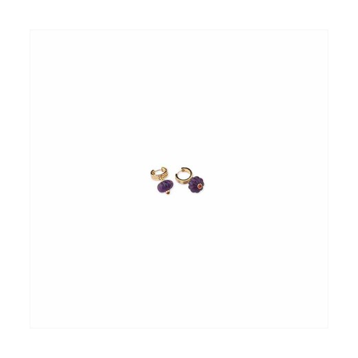 Pendientes Bronce 3cm Sovrani J10658 Cuarzo Morado Latón