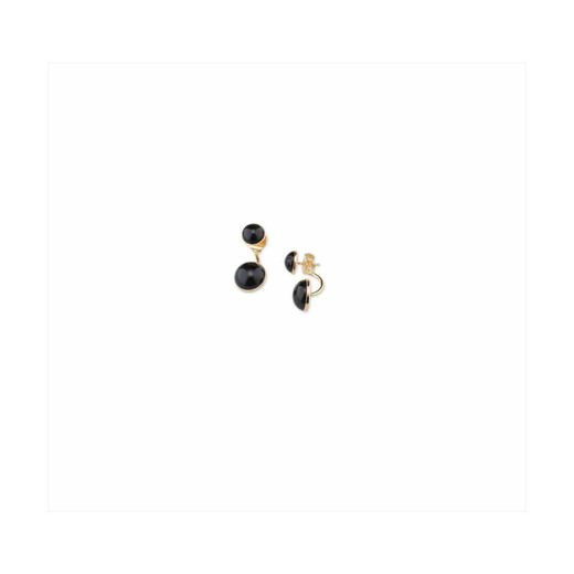 Pendientes Bronce 3cm Sovrani J7417 Dorado Agata Negro