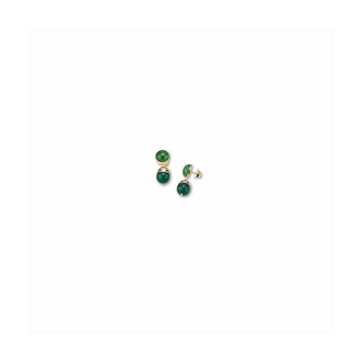 Pendientes Bronce 4cm Sovrani J7886 Dorado Piedra Verde