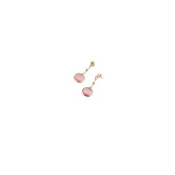 Pendientes Bronce 5cm Sovrani J7911 Babette Dorado Ojo De Gato Rosa