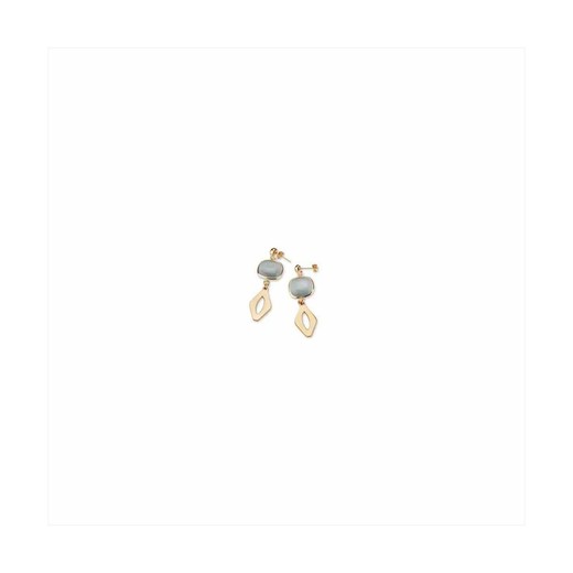 Pendientes Bronce 5cm Sovrani J8711 Dorado Cristales Gris