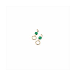 Pendientes Bronce 5cm Sovrani J8723 Dorado Cristales Verdes