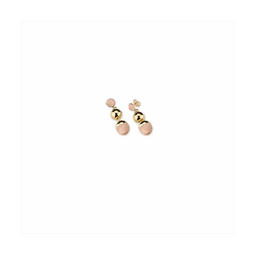 Pendientes Bronce 7cm Sovrani J8905 Dorado Piedras Rosas