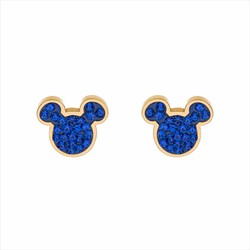 Pendientes Disney Acero Dorado ST0017PD Mickey Piedras Azules