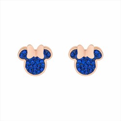 Orecchini Disney Acciaio Rosa ST0016PR Minnie Pietre Blu