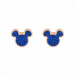 Disney Pink Steel Øreringe ST0017PR Mickey Blue Stones