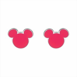 Boucles d'oreilles Disney Acier ST0034P Mickey Émail Rouge